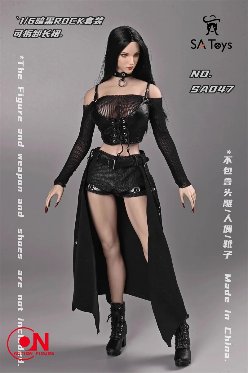 SA Toys SA047 1/6 vestito femminile stile roccia scura gonna lunga staccabile vestiti modello Fit 12 ''Action Figure bambole del corpo In magazzino