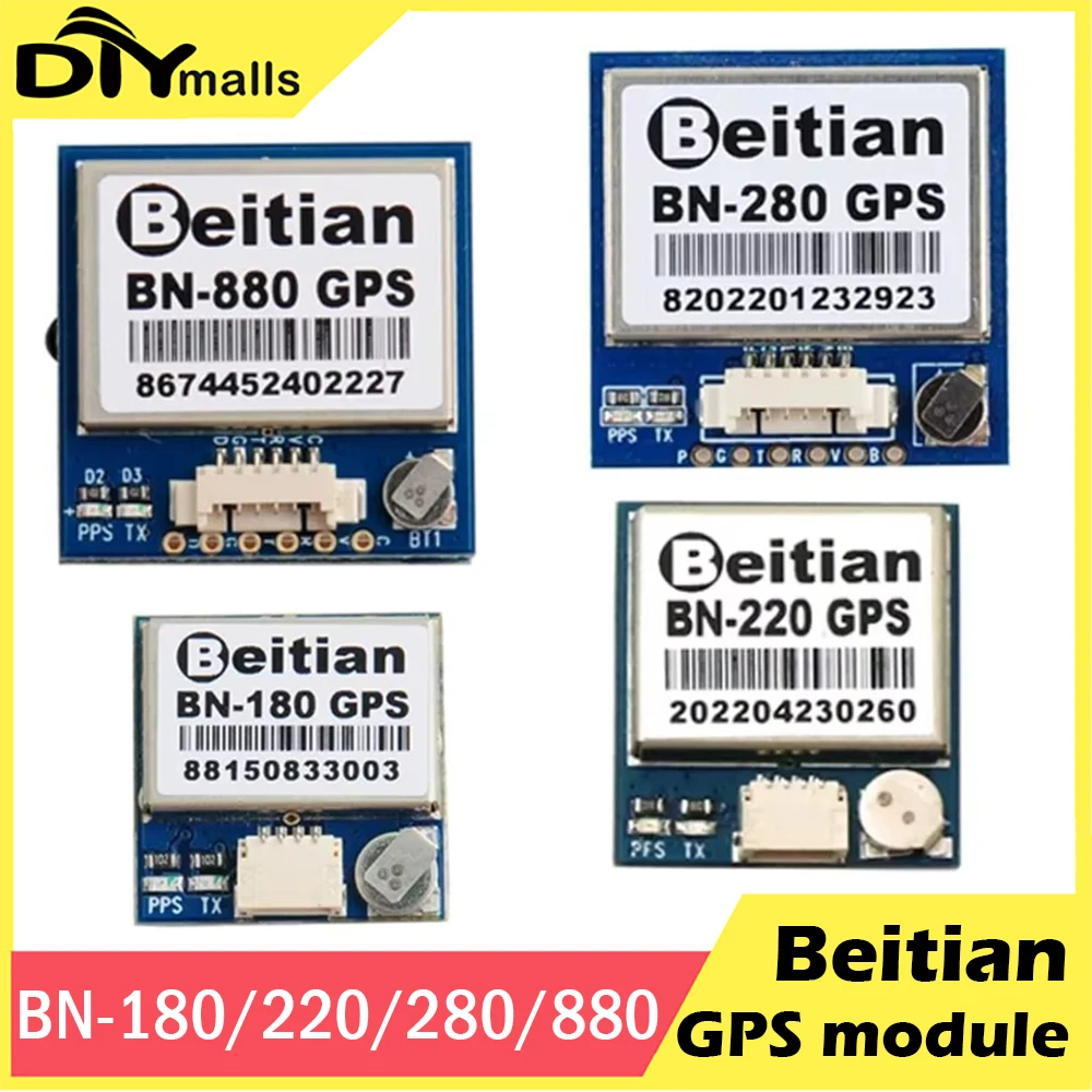 

GPS Module Beitian BN-180 BN-220 BN-280 BN-880 GLONASS Module with Antenna for Pixhawk Flight Controller