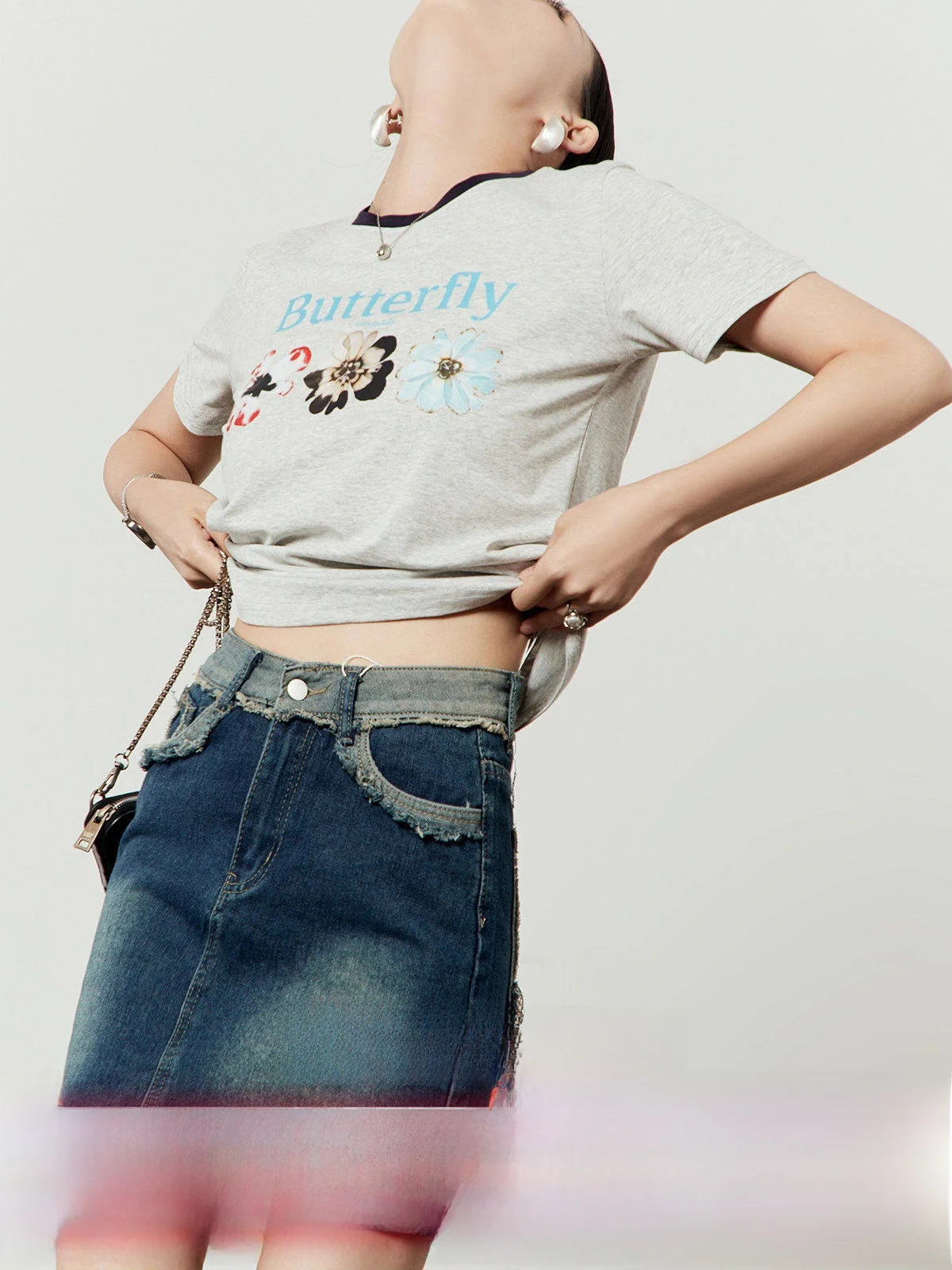 

Loose Women's T-irt White Flower ey Commute Sle Printed ort Sve Casual Summer Top by Zhou Li Wu