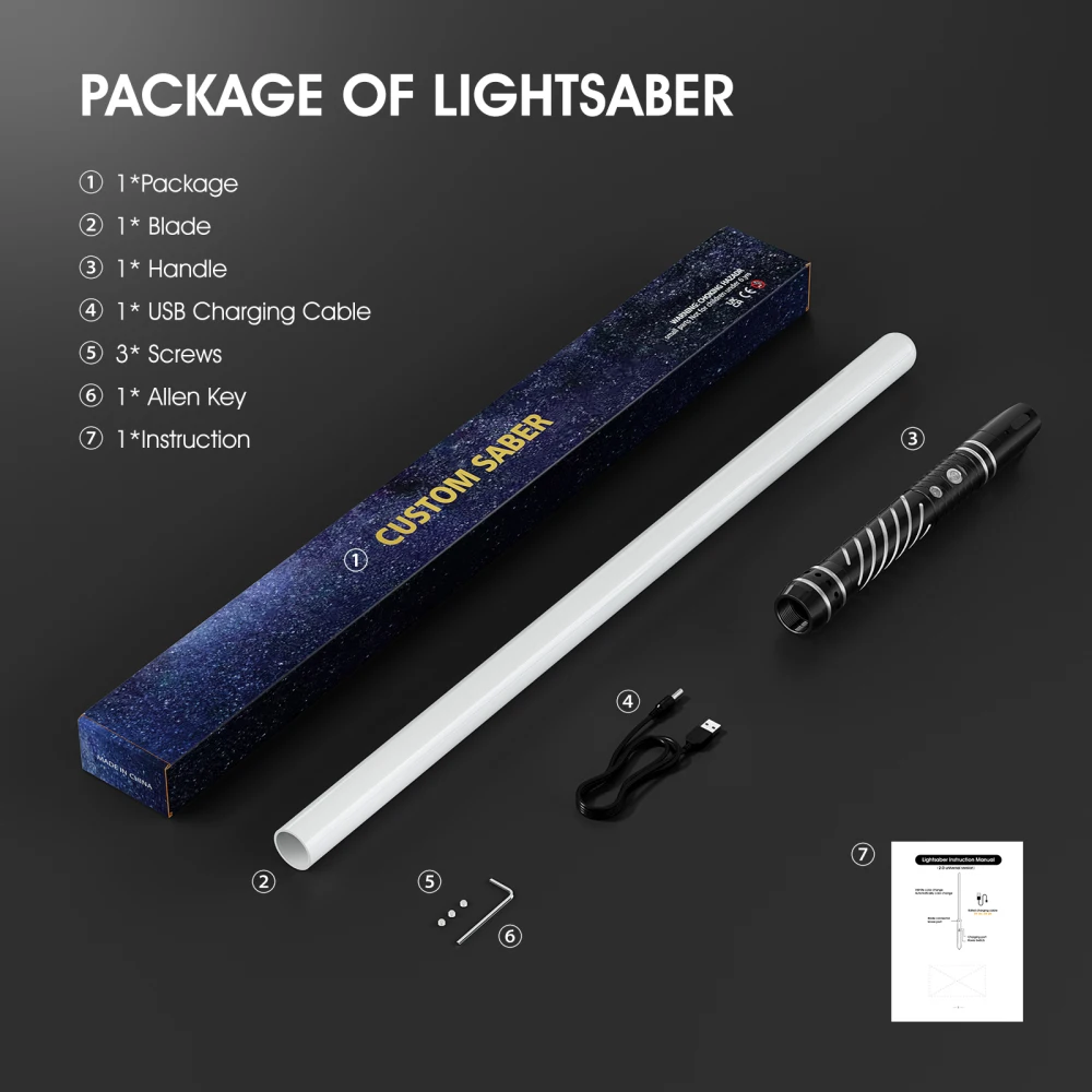 WANARICO RGB Smooth Swing Lightsaber Metal Handle Heavy Dueling 15-Colors Change Force 12 Sets Sounds Blaster Laser Sword Toys