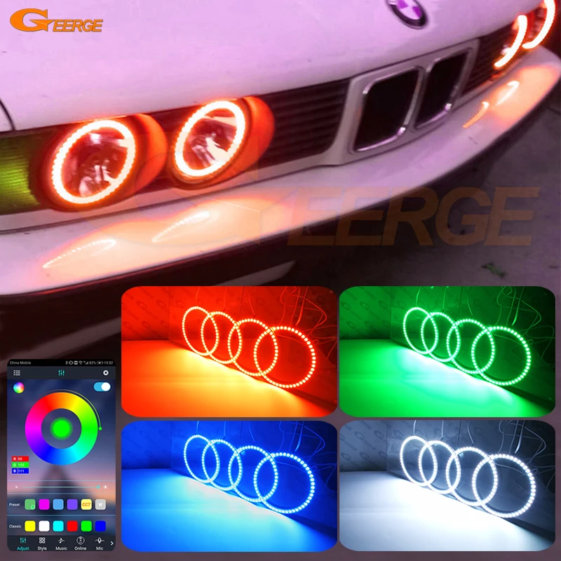 

For BMW E30 E32 E34 RF Remote Bluetooth APP Ultra Bright Multi Color RGB Led Angel Eyes Kit Halo Rings Car Accessories