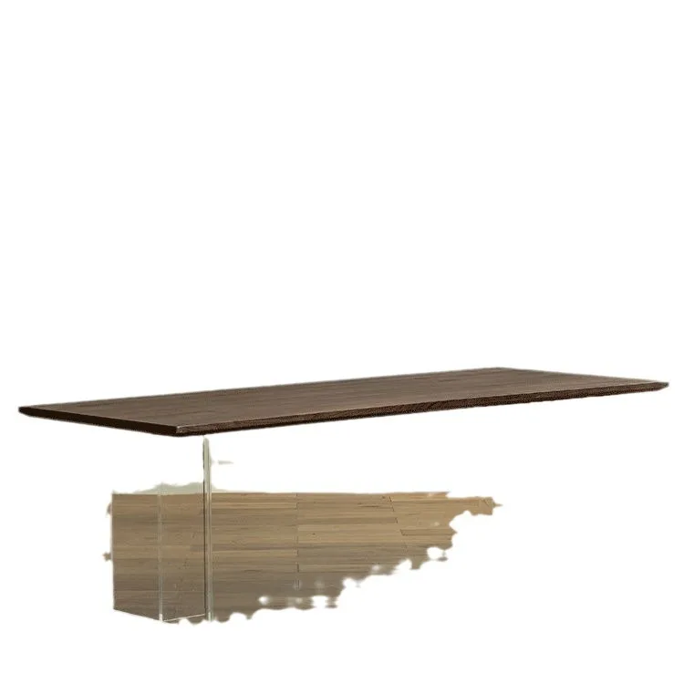 Internet celebrity acrylic simple modern suspended dining table solid wood tea table boss table rectangular large board long tab