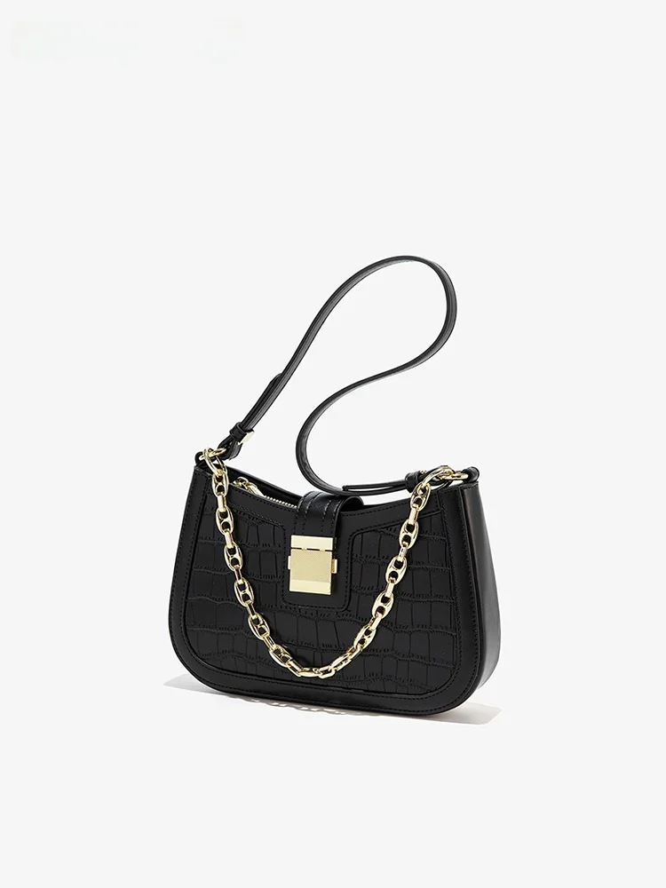 

Faionable Candy&Kenny Women's Underarm Bag 2024 Small Crocodile Pattern Chain Moon Tooth Bag Single oulder Bag