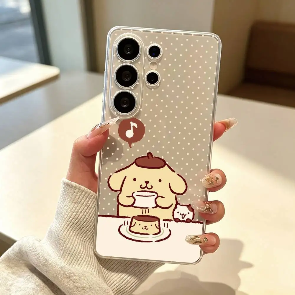 Cartoon P-Pompompurins Cute Phone Case For Samsung S25,S24,S21,S22,S23,S30,Ultra,S20,Plus,Fe Transparent Cover