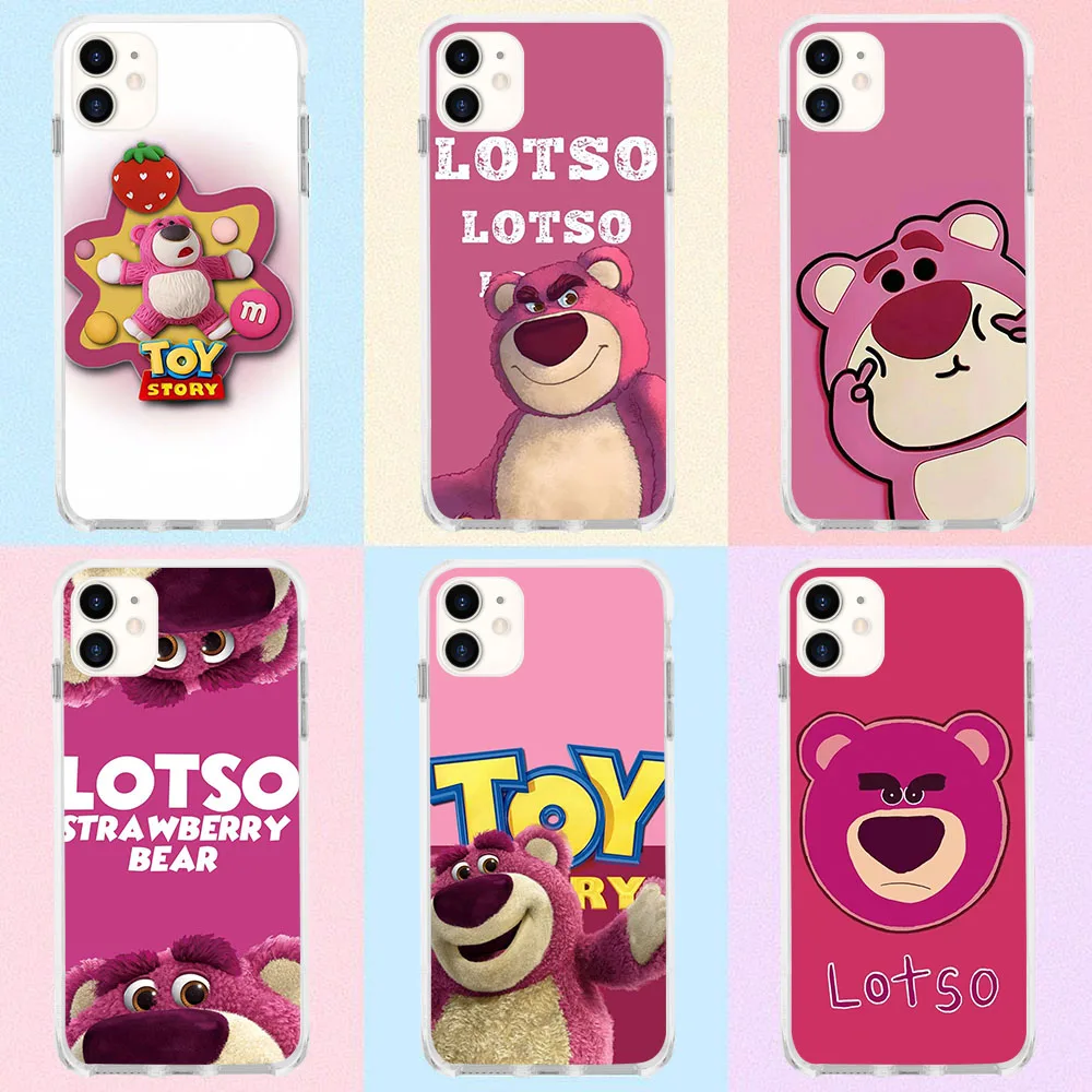 IT-68 Strawberry Bear Lotso Soft Case for Tecno Camon Spark 16 17 17P 8C 5 6 AIR Go 7 7P 7t Pro 8 8P