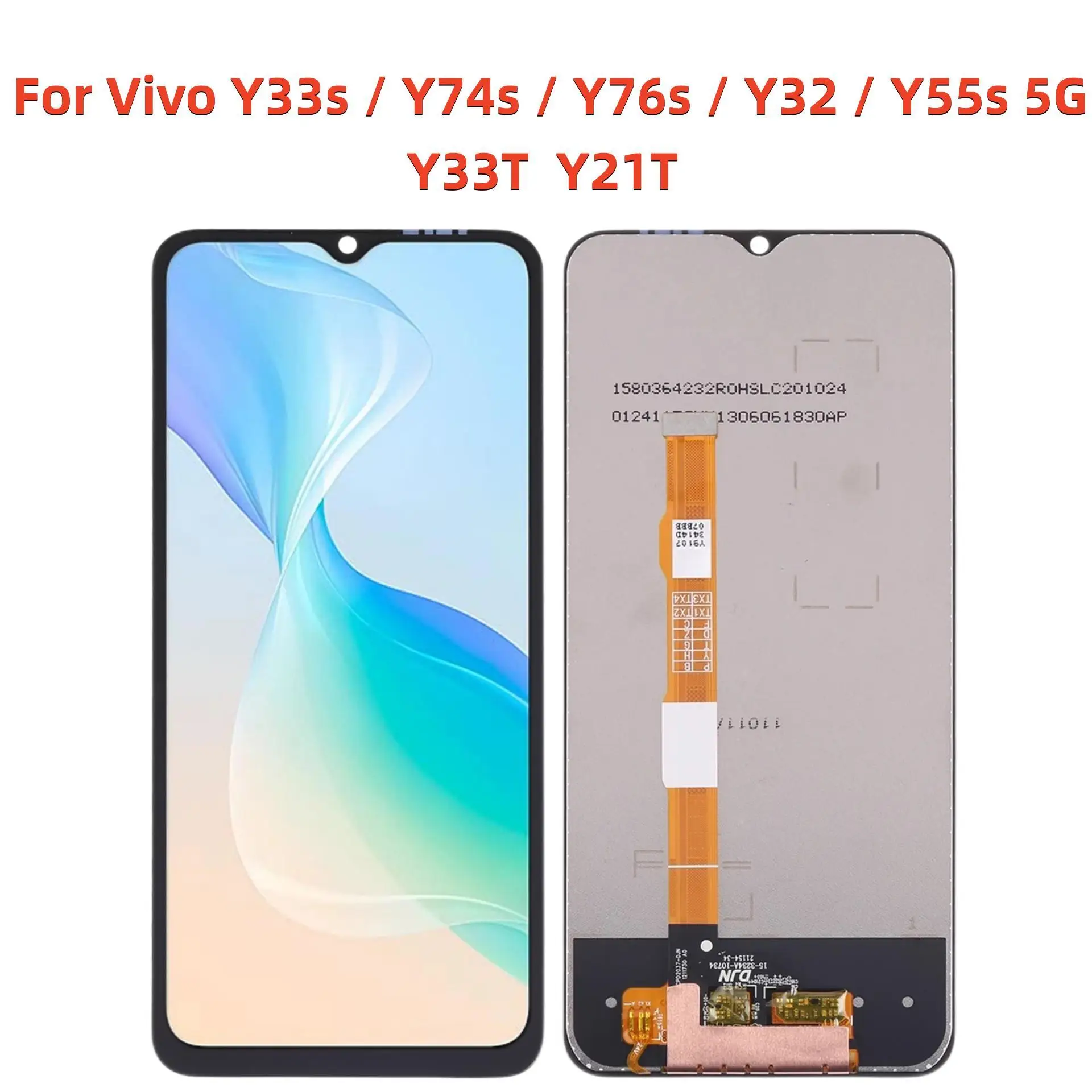 

LCD Screen and Digitizer Full Assembly for Vivo Y33s / Y74s / Y76s / Y32 / Y55s 5G /Y33T /Y21T V2164A V2109 V2009A V2156A V2158A