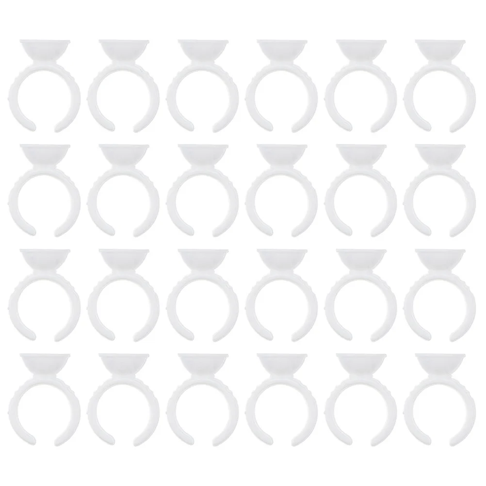 

200Pcs Tiny Lightweight Ring Cups for Eyelash Extensions Professional Salon DIY Use Lash Glue Organizer Plastic Rings