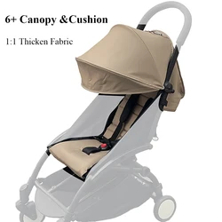 2pcs/set Stroller Cover Sunshade Hood& Cushion Pad1:1Fabric 145° Canopy Seat Liner Replacement Kit YOYO Stroller Accessories