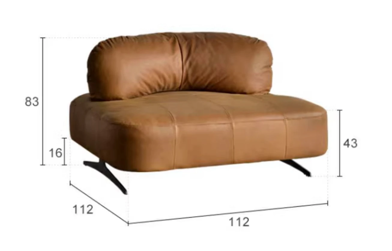

Nordic first-layer cowhide retro full leather single sofa light luxury