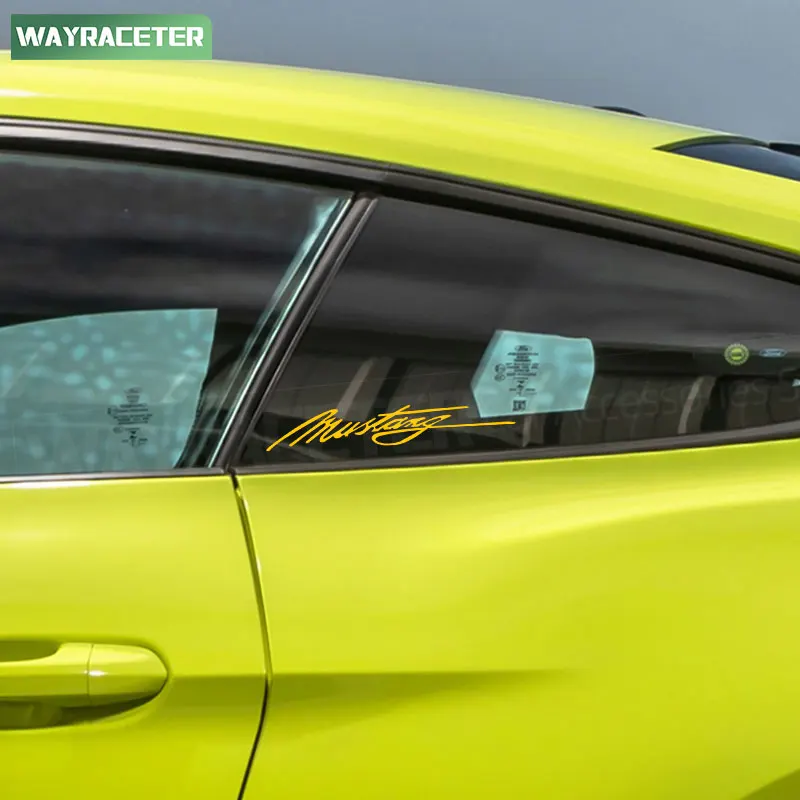 2 Pcs Creative Car Window Sticker Reflective Signature Body Vinyl Decal For Ford Mustang GT Shelby Mach-E Accessories