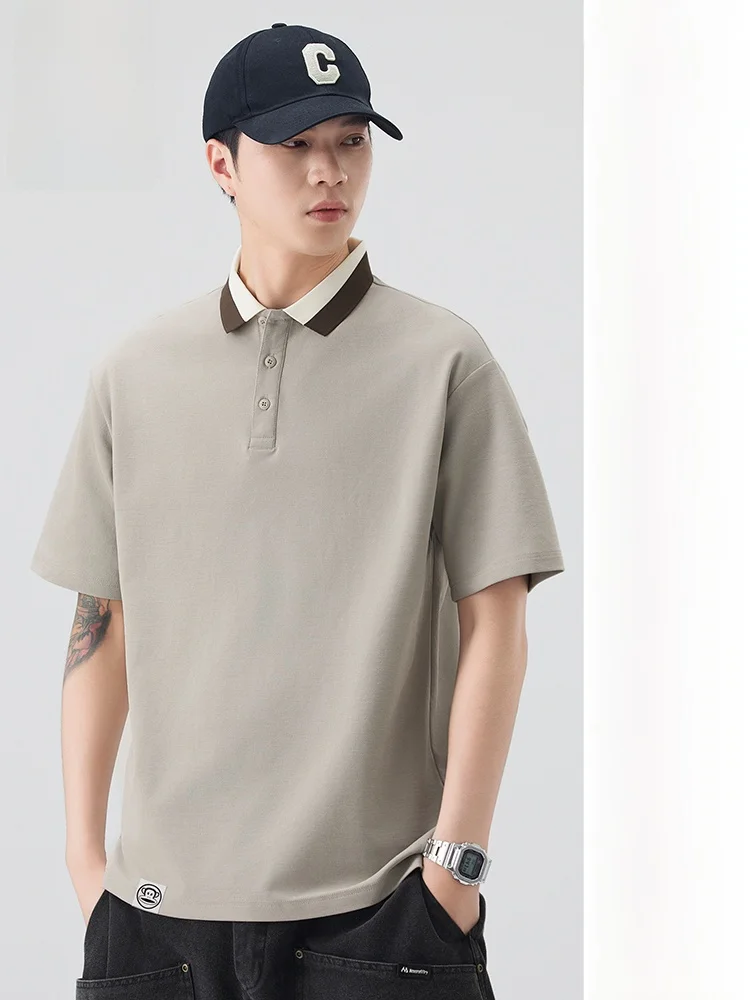 

Летняя футболка PaulFrank из тонкого ледяного шелка с охлаждающим эффектом, свободного кроя, с воротником, молодежная повседневная футболка из смесового хлопка и полиэстера