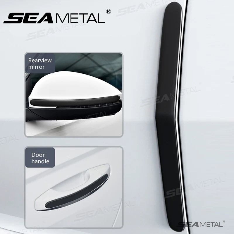 SEAMETAL 4PCS Car Door Bumper Strip Auto Body Protector Anti-scratch Protective Strip Bumper Door Body Protection Extended Strip