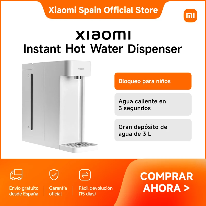 الرسمية |     موزع الماء الساخن الفوري من Xiaomi، ماء ساخن في 3 ثوانٍ، خزان مياه كبير سعة 3 لتر، قفل للأطفال