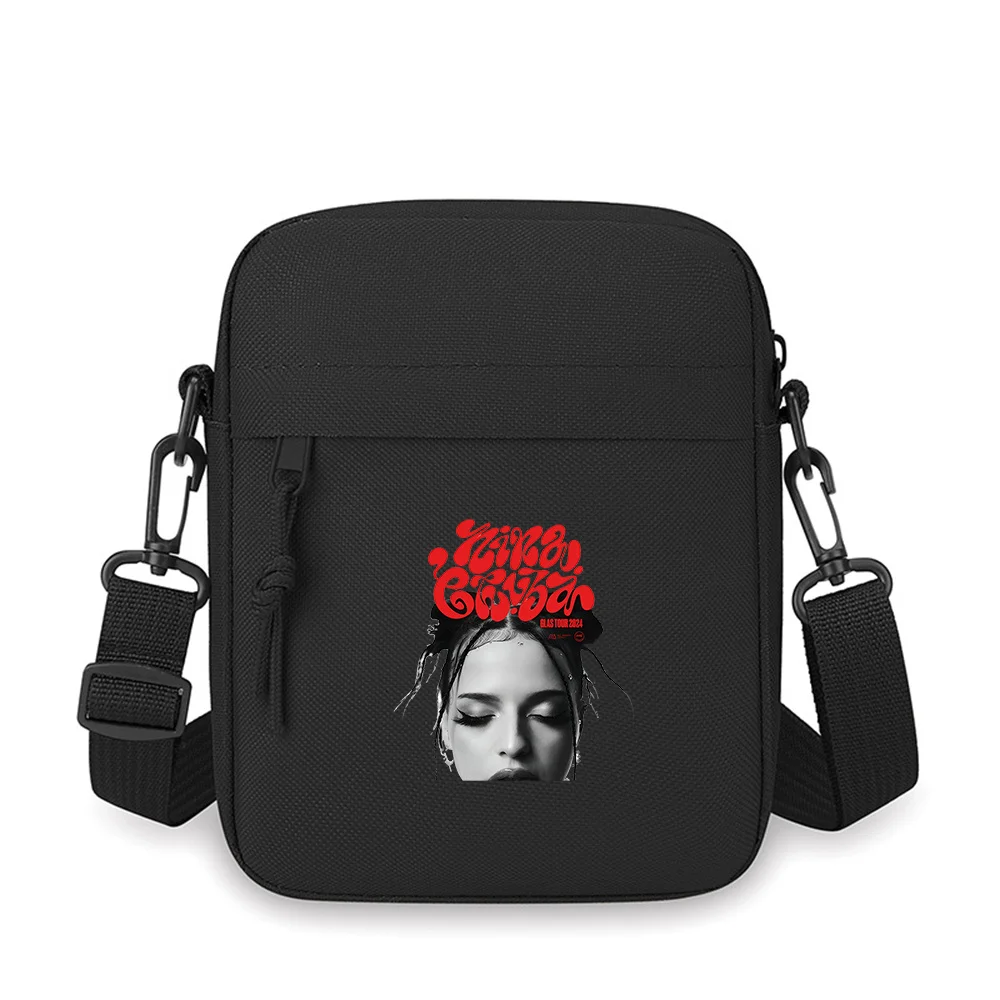 Red flowing letters face closed eyes Men Crossbody Bag Single Shoulder Women Cartoon Anime Film Printing Design Unisex