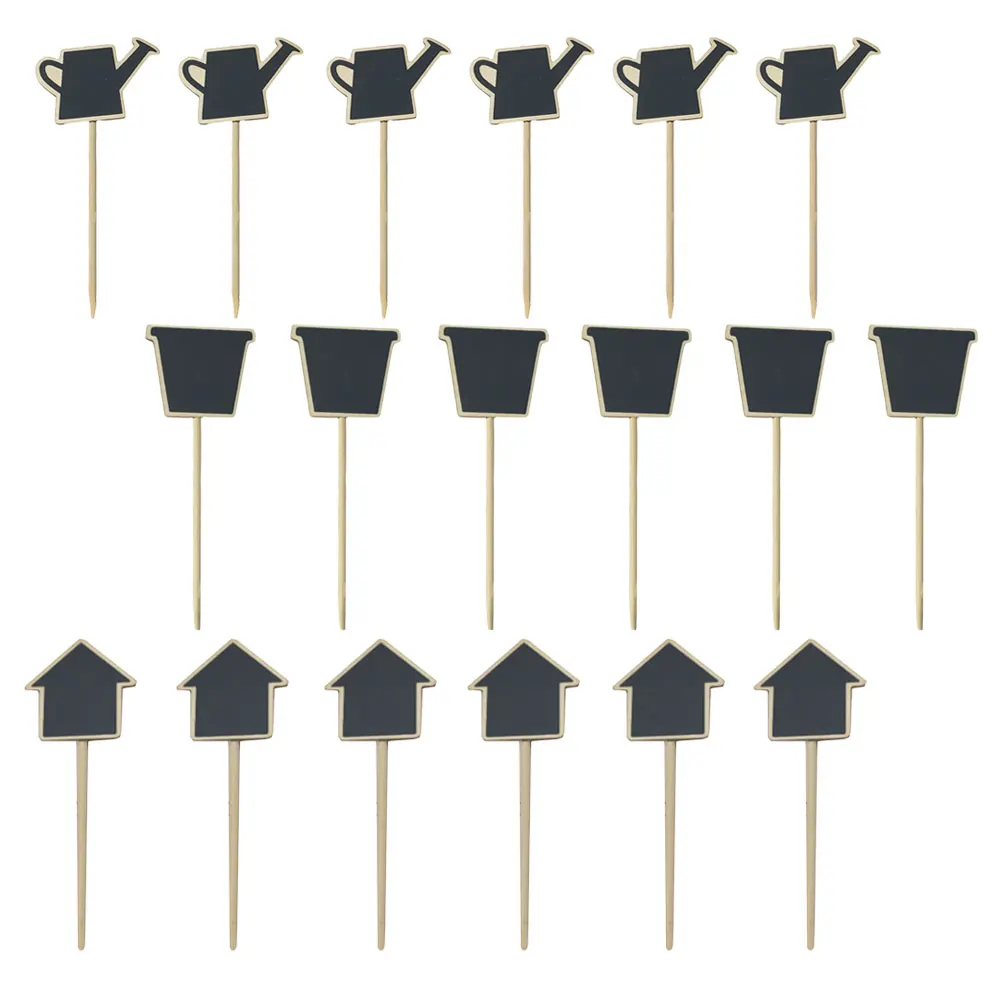 

30 pcs Chalkboard Signs Mini Blackboard Message Card Plant Tags Decorative Topper Reusable Wood Craft Garden Vase