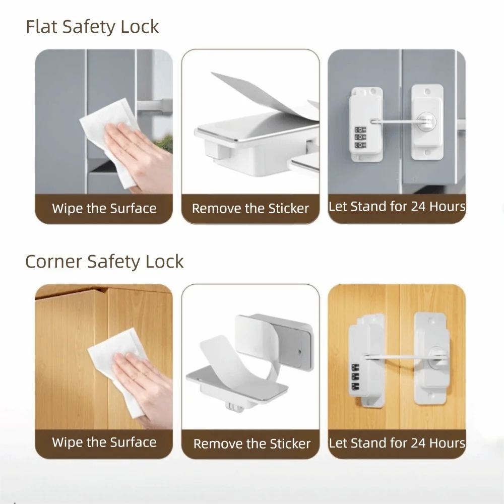 Password Safety Lock Digital Password Sliding Closet Refrigerator Door Lock Coded Lock Multifunction Cabinet Lock