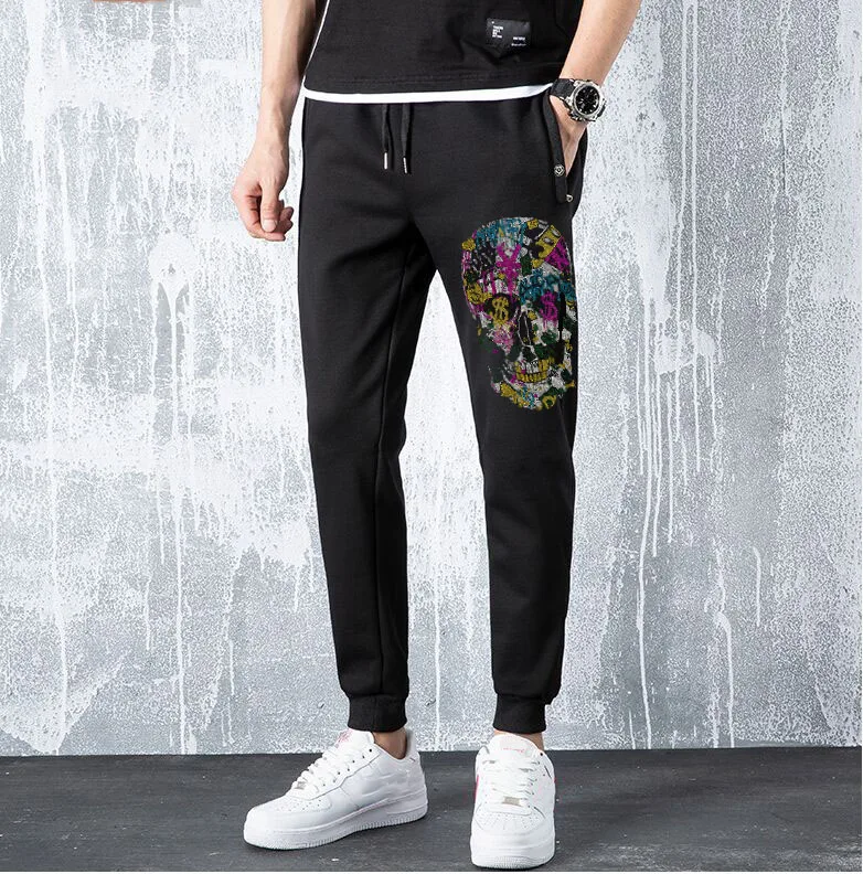 

Men Rhinestones Pants Fashion Cotton Hot drill Pants Trousers High Quality Rhinestones Brand Autumn Winter Fitness