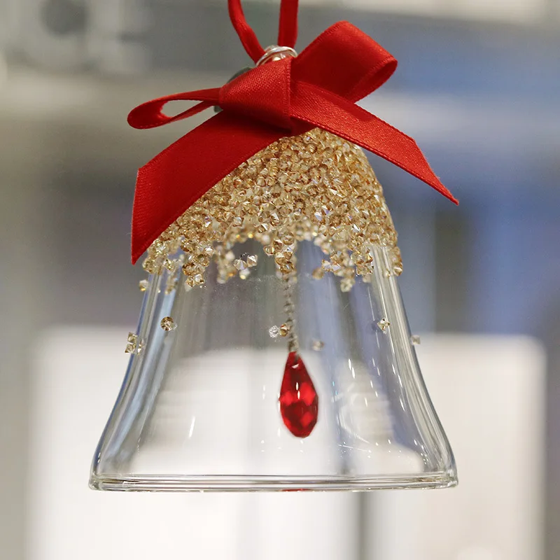 Crystal Wind Bell Jewelry Star Pendant Interior Rhinestone Bling Car Hanging Ornament Christmas Bell Decor Home Party Decor