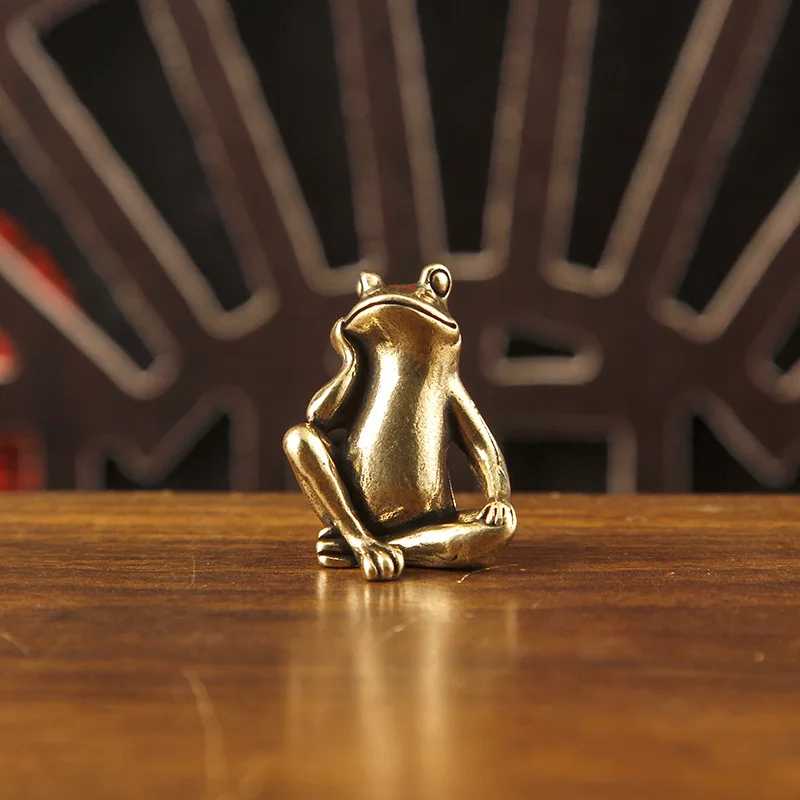 1/2Pcs Brass Retro Frog Ornament Creative Gill Bracket Frog Table Decoration Ornament