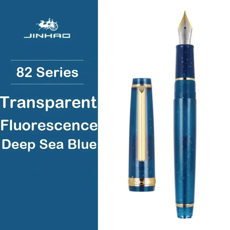 JINHAO 82 Fountain Pen Transparency Pen Spin Golden EF F M Nib Business Office School Supplies Ink Pens Stationary