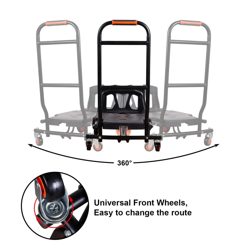 custom.Hot Selling Camping Cart Trolley Rolling Handle Metal Folding Shopping and Travel Storage Hand Cart with Customized OEM S