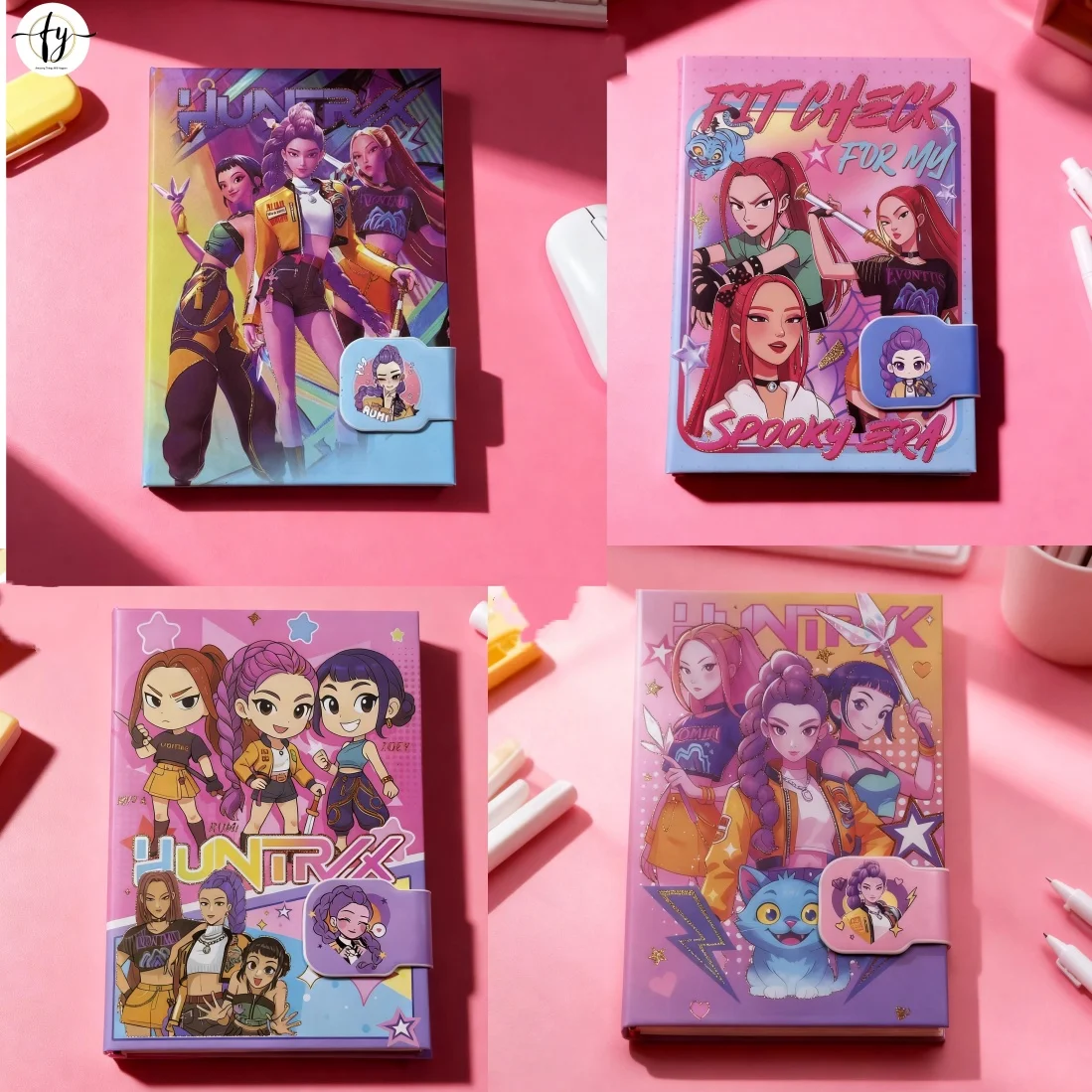 

kpop anime peripherals A5 witch hunter group notepad magnetic buckle cute notebook kawaii cartoon rule hard cover color page