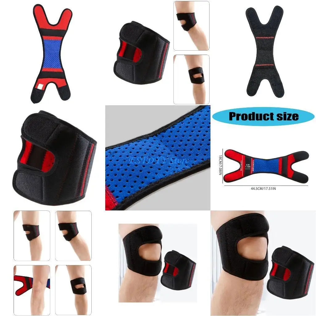 Correa rodilla para tendón rotuliano G6DE para baloncesto, béisbol, fútbol, ​​senderismo, ciclismo, envoltura soporte