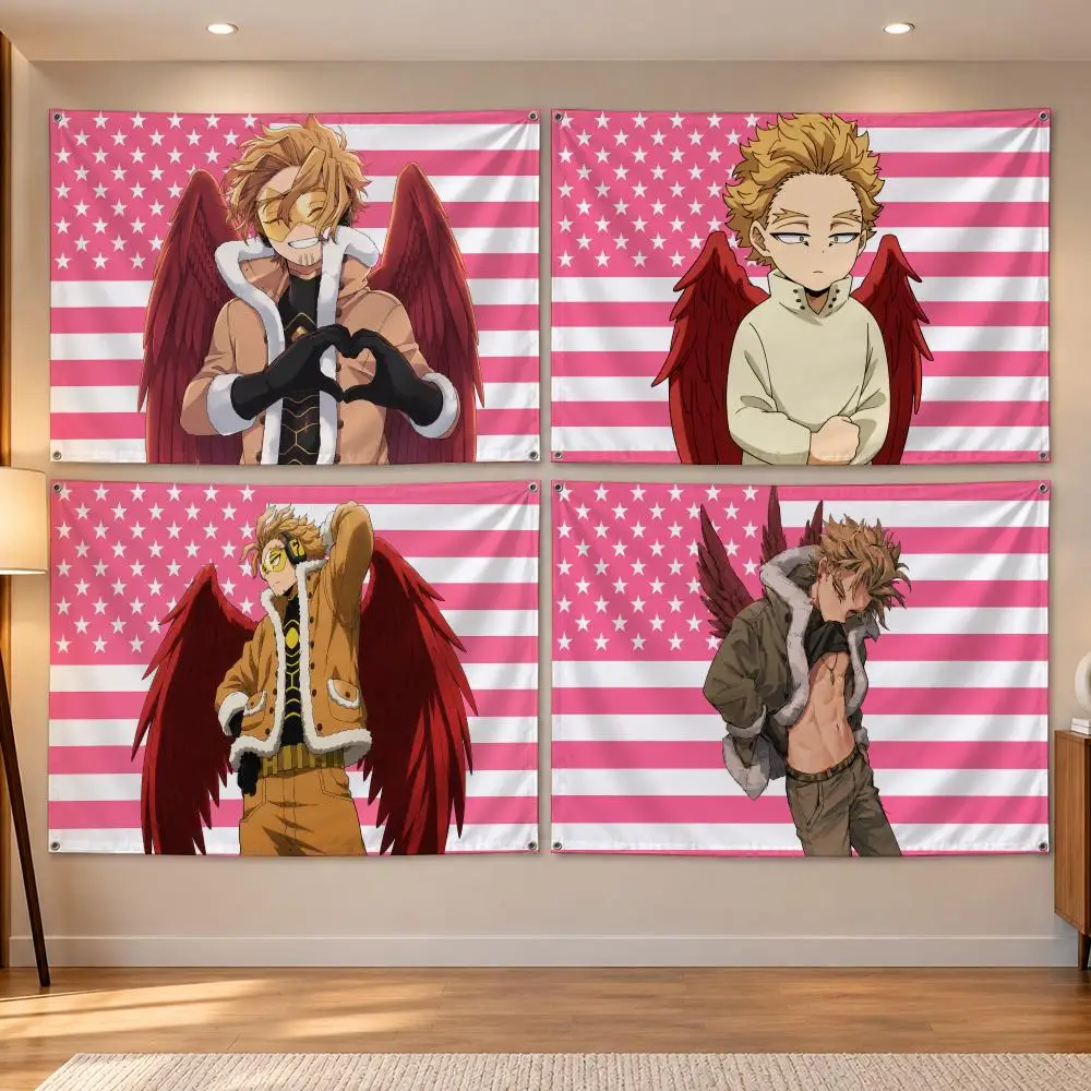 Anime My Hero Academia Winged Story K-Keigo Takami Flags Banner Decor for Bedroom,Garden,Party,Club,Indoor Outdoor, Fan Gift
