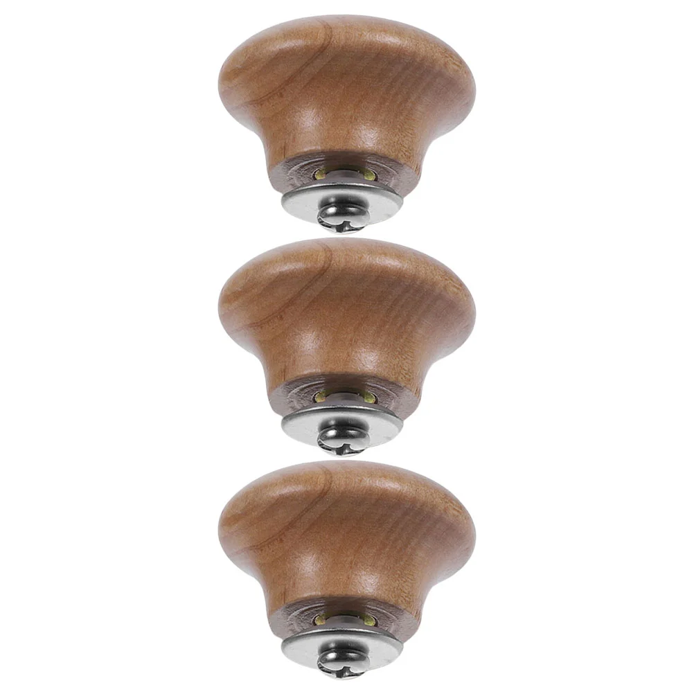 

3 Pcs Pot Lid Knob Universal Wooden Handle Anti Scald Kitchen Cookware Parts Replacement Sturdy Grips Wear Resistant Handles