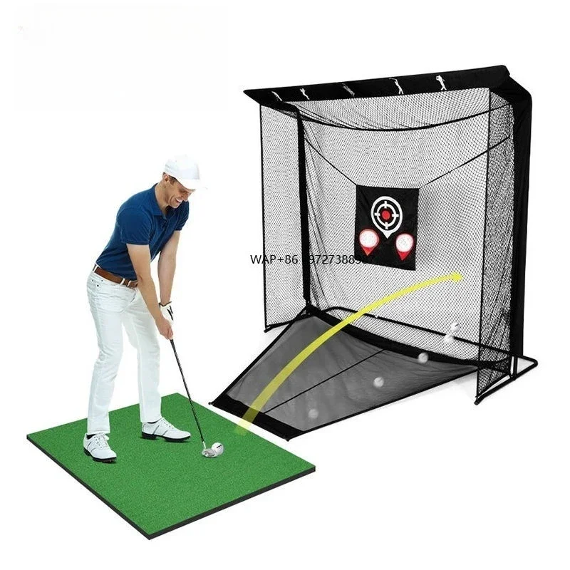 LXW031 Indoor Outdoor 2.5m*2.5m Golf Driving Range Hitting Chipping Practice Training Automatic Ball Easy Return Net