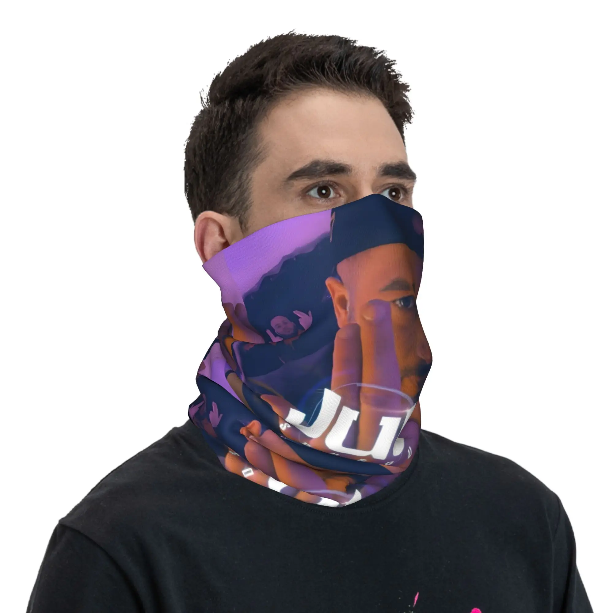 Custom JuL Rap Music Bandana Winter Neck Warmer Women Windproof Wrap Face Scarf for Ski  Gaiter Headband view 5