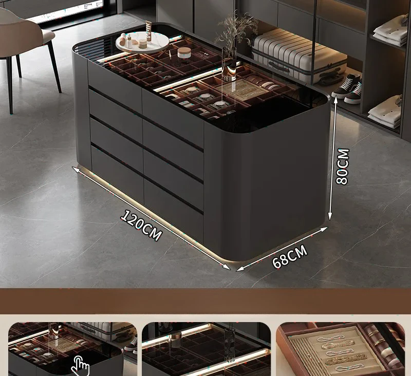 Factory Direct 2026 Simple clothing store cloakroom island cabinet drawer storage cabinet solid wood multi-layer studio jewelry