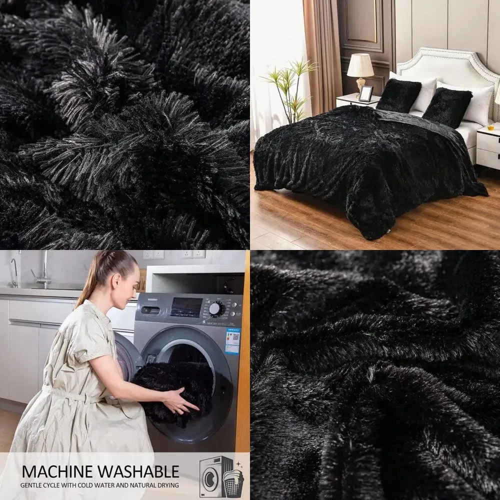 

Роскошное двухслойное одеяло из искусственного меха, 90x104, плюш и уютное для кровати, большое и теплое.