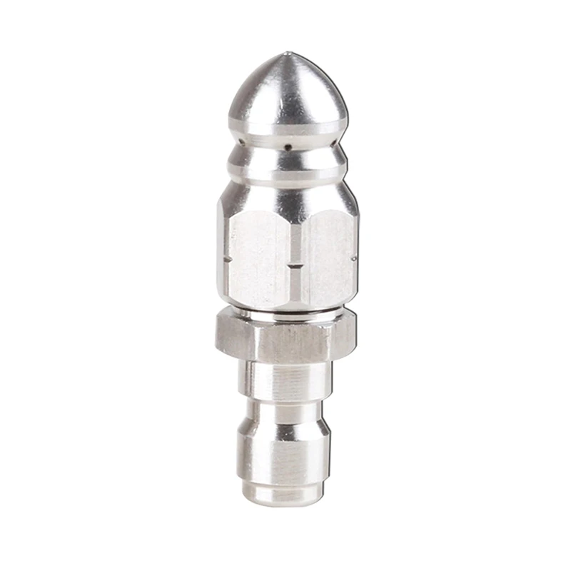 High Pressure Washer Sewer Jetter Nozzle Stainless Steel Mini Durable Sewer Jet Nozzle Pressure Drain Jetter Hose Nozzle Tool