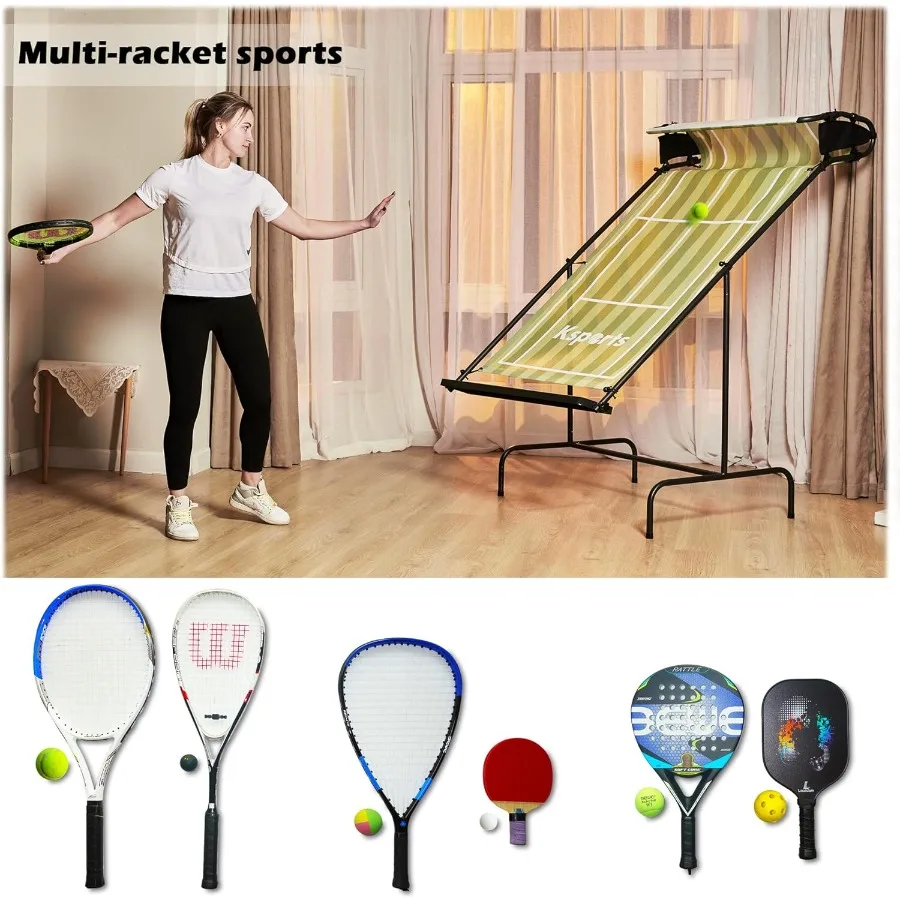 Ksports Tennis Rebounder Net Multi Racket Sports Trainer for Tennis Pickleball Padel Squash Racquetball Quick Assembly Portable