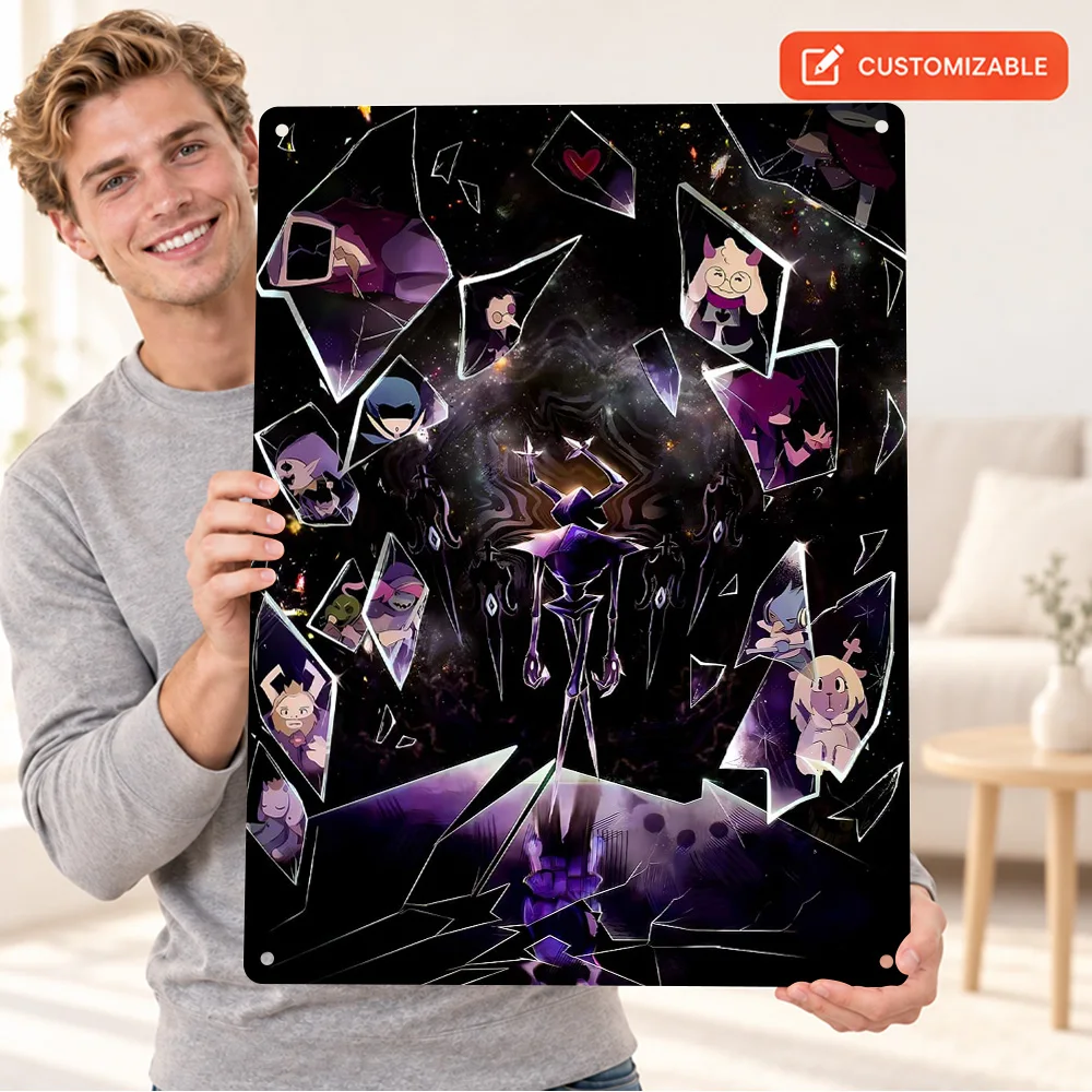 Deltarune Shattered Reality Aluminum Poster Personalized Metal Sign Comic Panel Collage Wall Art For Home Office Gaming Fan Gift
