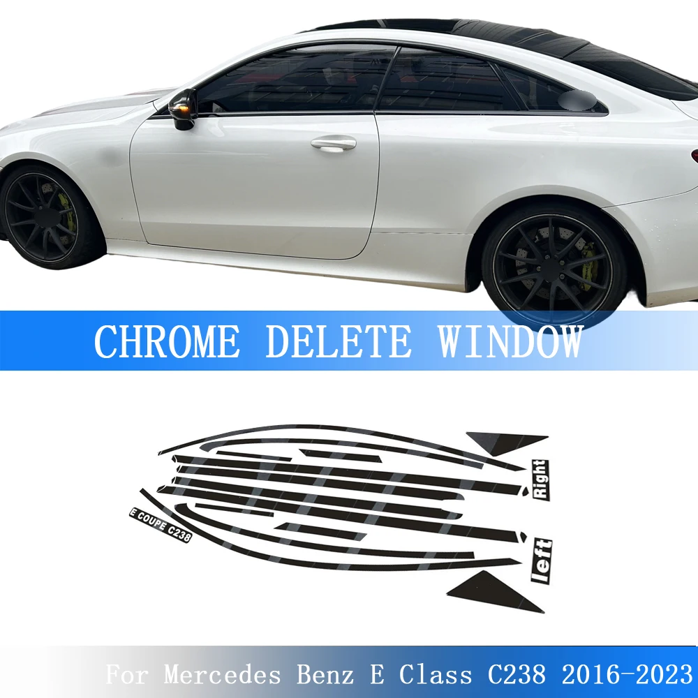 

Glossy Black PVC Car Window Decorative Strip Sticker For Mercedes Benz E Class C238 2017-2023 Exterior Protection Accessory