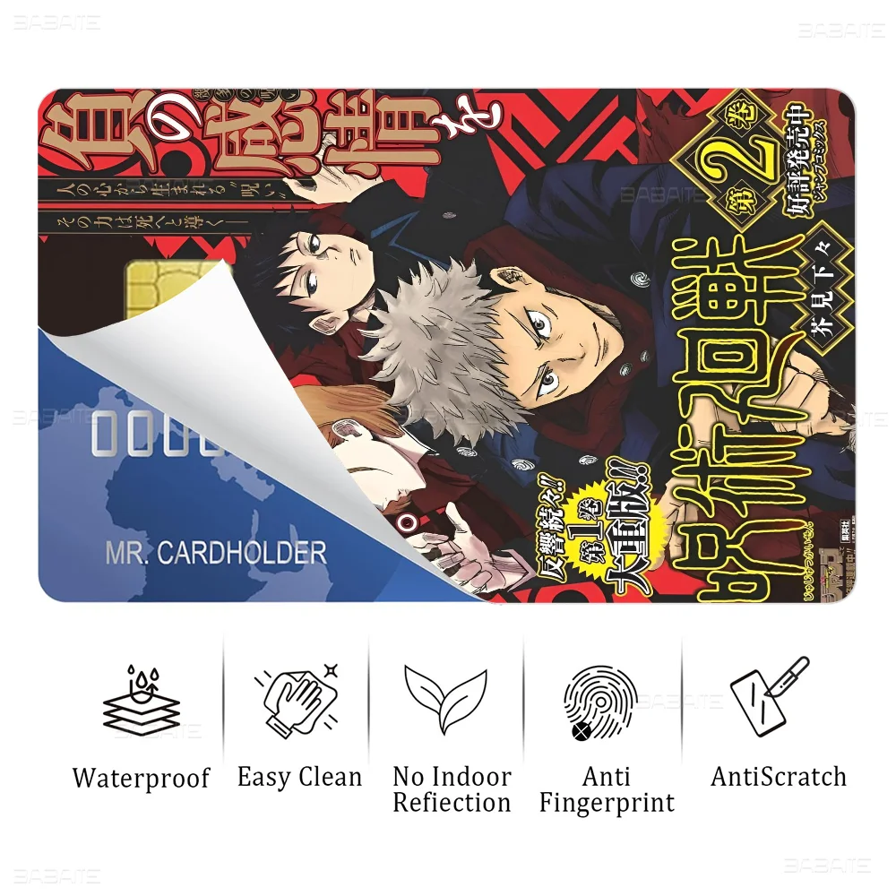 Jujutsu Kaisen أنيمي 100% رائجة البيع أنيمي الائتمان الخصم البنك بطاقة حافلة بطاقة فيلم الجلد ملصق