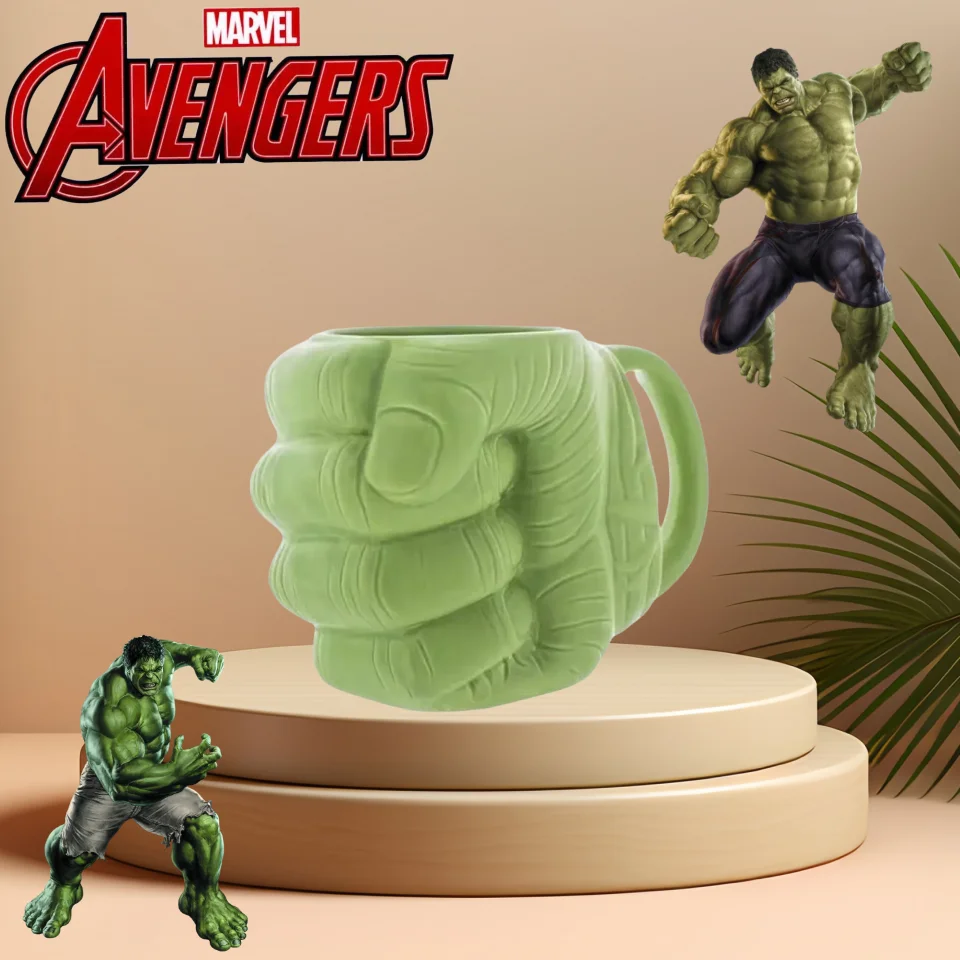 

Personality Marvel The Avengers Hulk fist shape new cool creative anime fashion high temperature resistant lidless ceramic mug