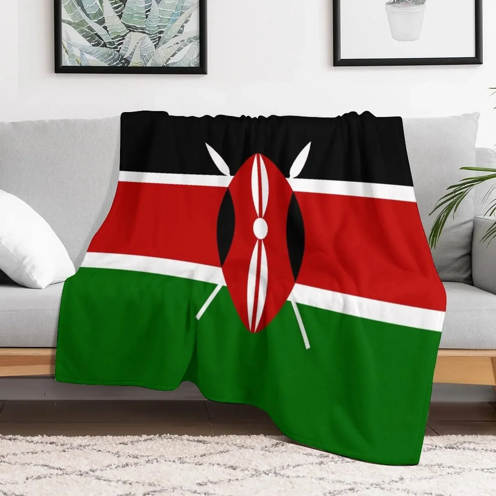 Flag of Kenya Throw Blanket Cute Plaid Quilt Blankets