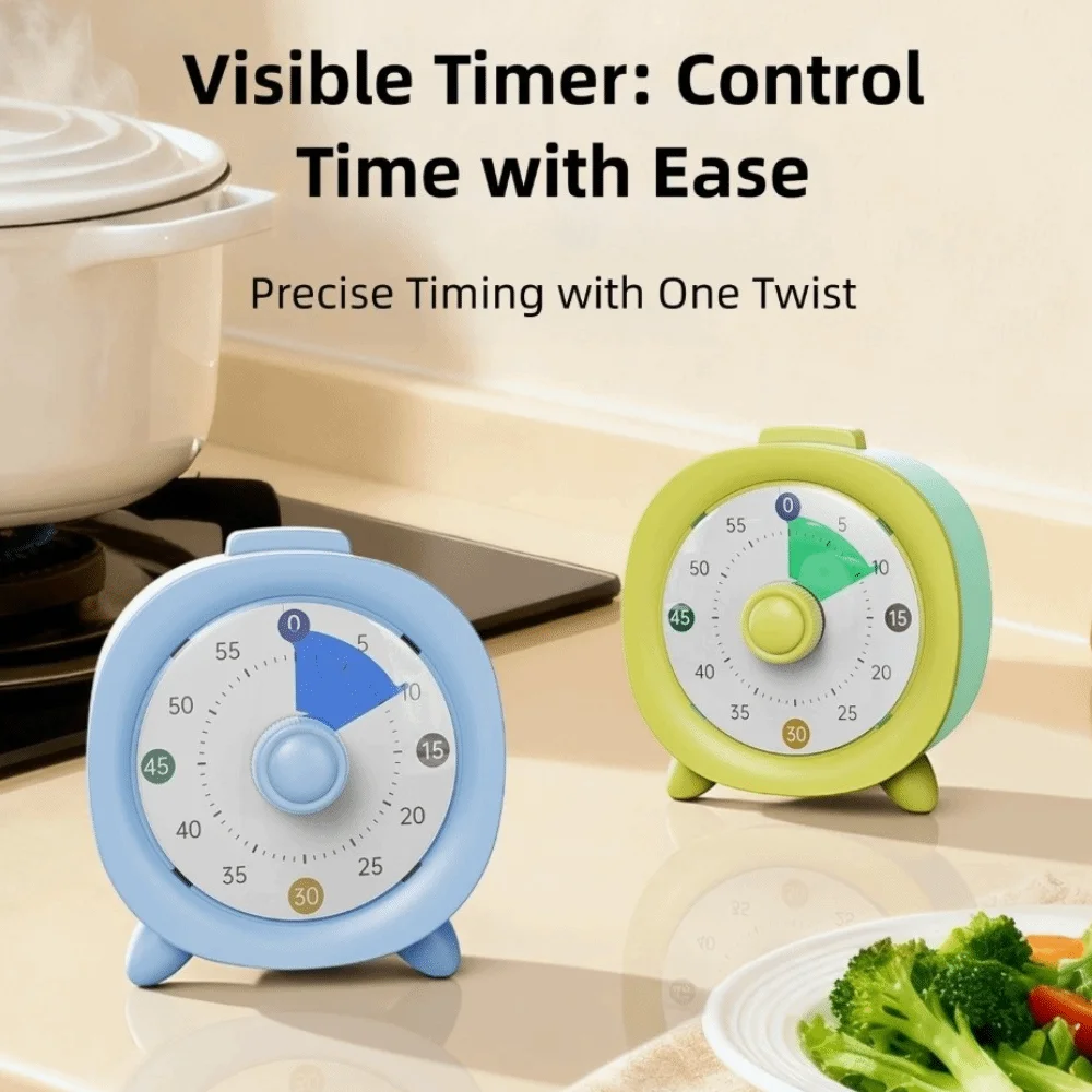 60 Minutes Visual Timer Round/Square Visualization Countdown Alarm Clock Ultra Silent Self-discipline Kitchen Timer