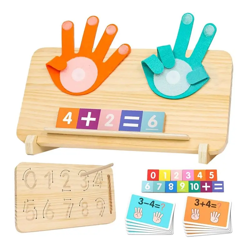 

Preschool Learning For Kids 2-4, For Toddlers 3-5 Compatible, Double-Sided Finger Counting& Number Tracing Board Math