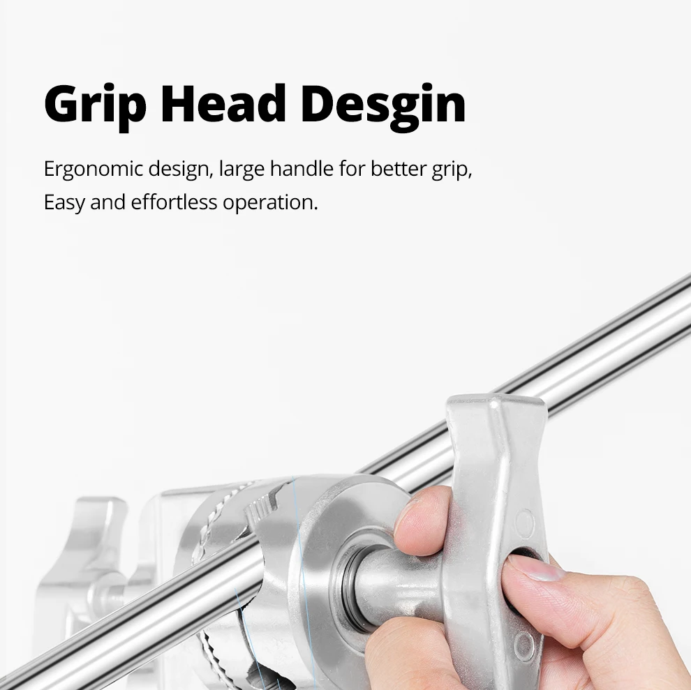 Heavy Duty Grip Head 1.6cm 16mm C Stand Mounting Adapter Metal Holder Photography for Light Stand Extension Boom Arm Reflector