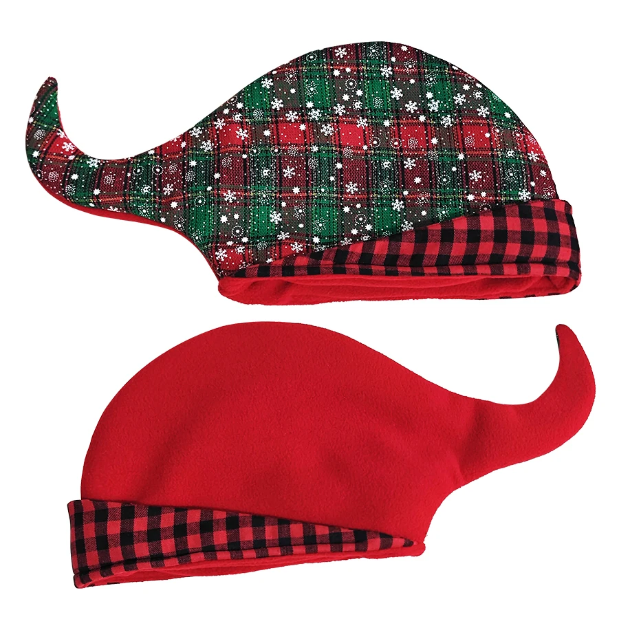 قبعة عيد الميلاد المزخرفة بذيل طويل لعيد الميلاد مناسبة لكل من الرجال والنساء، مستلزمات حفلات العطلات الحمراء، هدايا السنة الجديدة