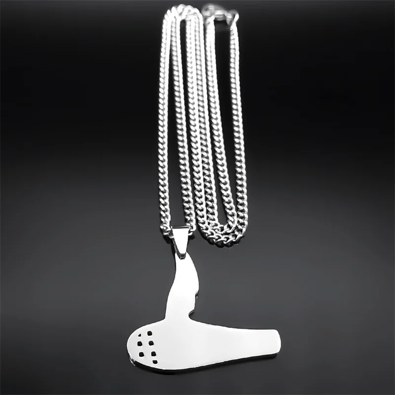 Hip Hop Air Blower Pendants Necklace for Men Women Stainless Steel Silver Color Chain Necklaces Jewelry collar hombre NZZX2-2S06