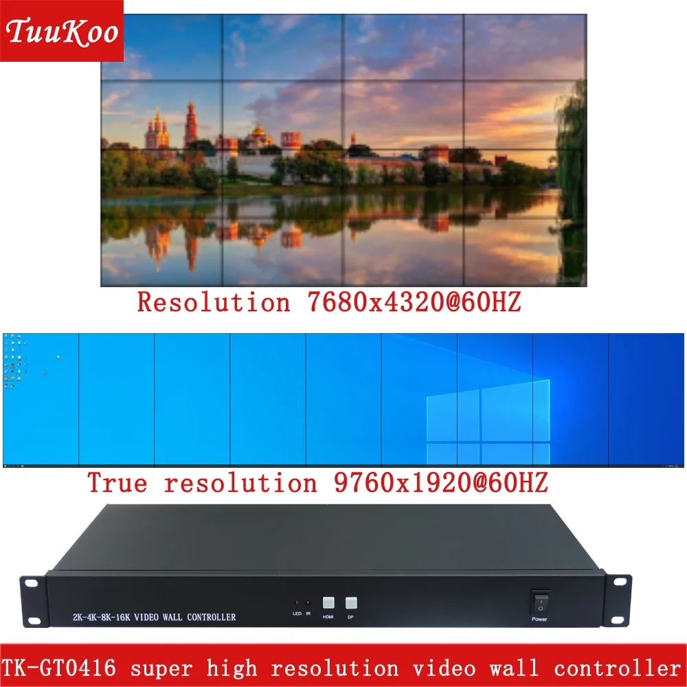 

4K 6K 8K 12k 16k Video Wall Controller For 16 Units,Support 4x4 2x8 Model,Resolution Up to 7680x4320@60HZ,TK-GT0416