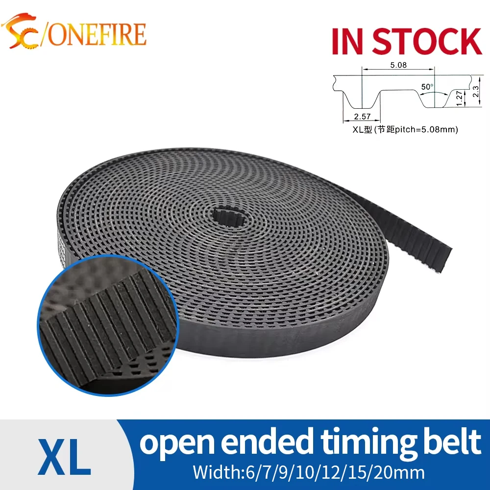 XL Open Synchronous Timing belt XL Rubber Neoprene fiberglass width 6/7/9/10/12/15/20mm Pulley belt