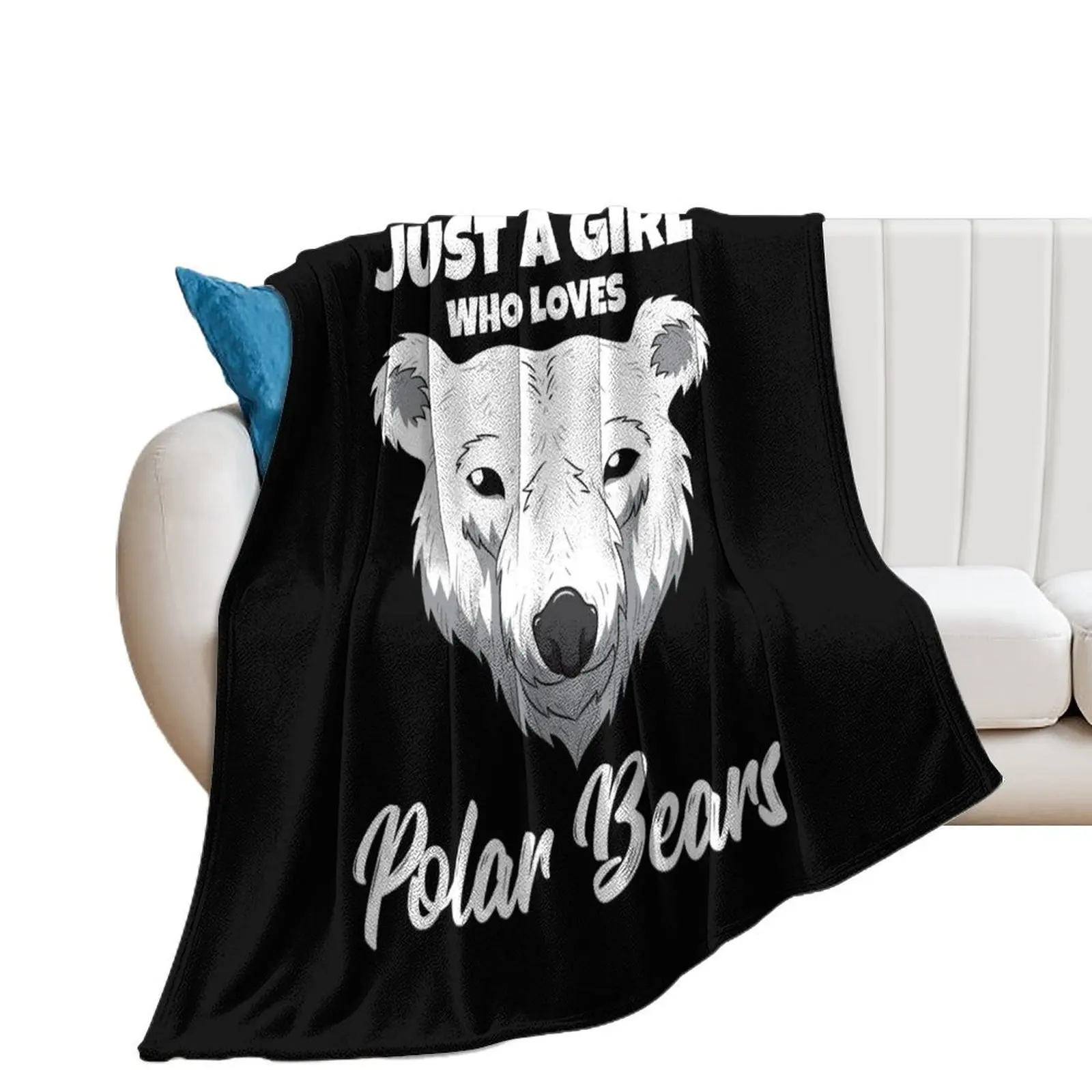 Womens Just A Girl Who Loves Polar Bears Throw Blanket Heavy Retros Cute Plaid Luxury Thicken Blankets