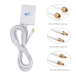 Antena Painel 3G4G LTE Interface Dupla SMA TS9 CRC9 Conector Router Modem Antena