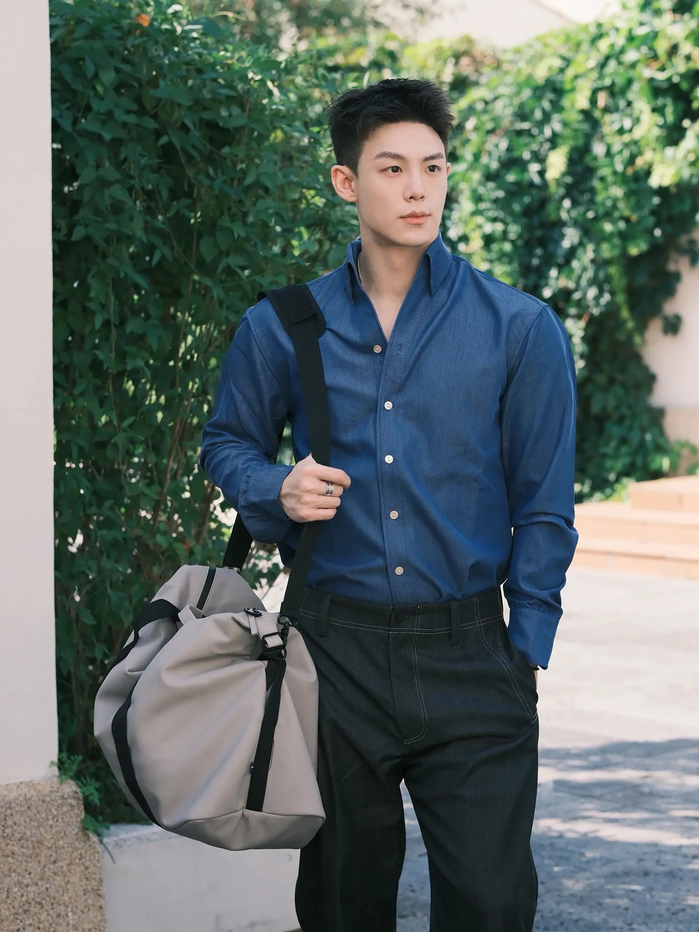 

Blue Casual Long Sve Collared Denim irt Men's Busin Formal Wear Autumn Sle Faionable Inner Wear ex irt